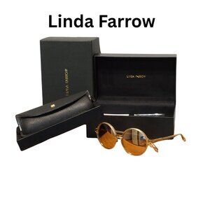 Authentic Linda Farrow Round sunglasses & Mirror lens Retail $1,250